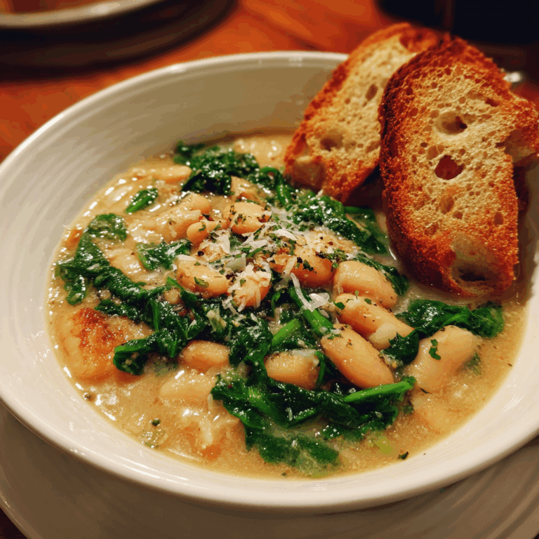 Tuscan White Bean Soup with Spinach
