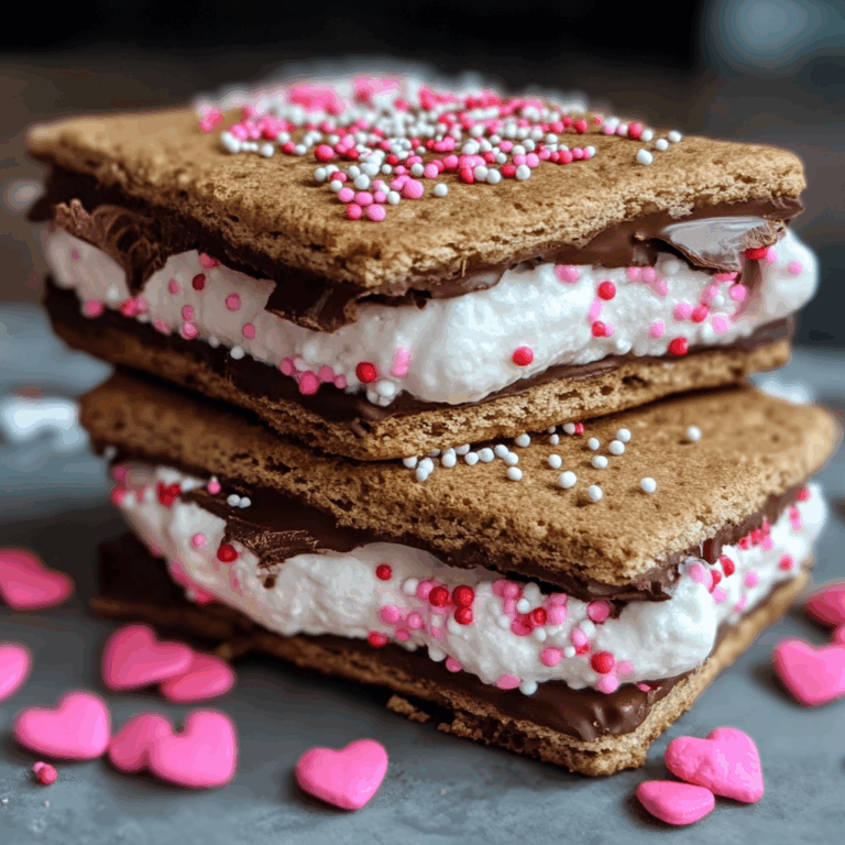 Valentine’s Day S’mores with Chocolate and Sprinkles