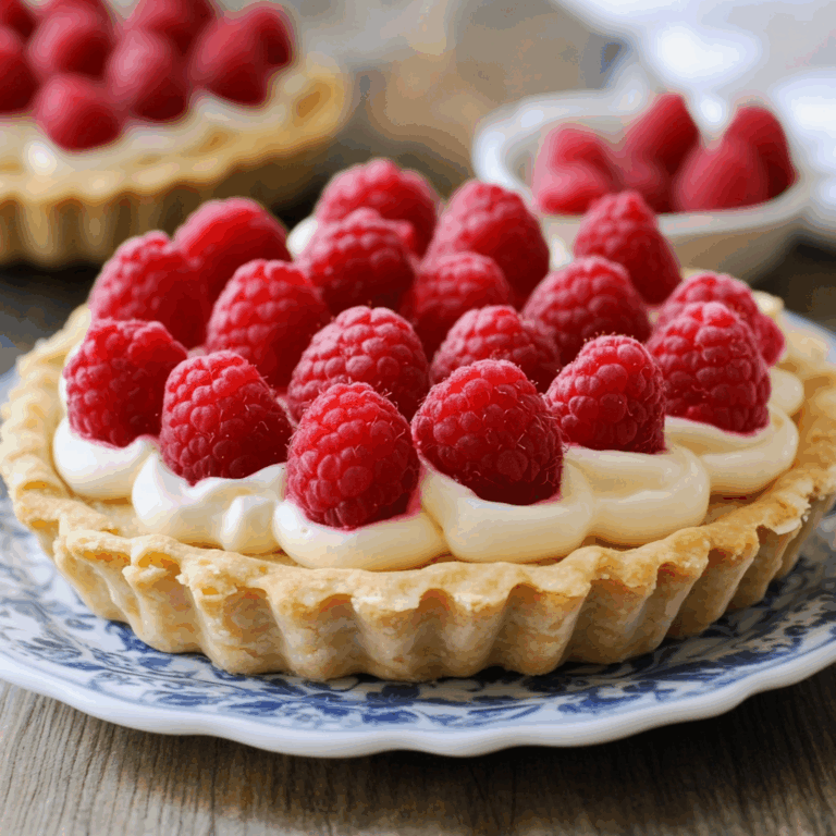 Vanilla Cream Tarts with Fresh Raspberries