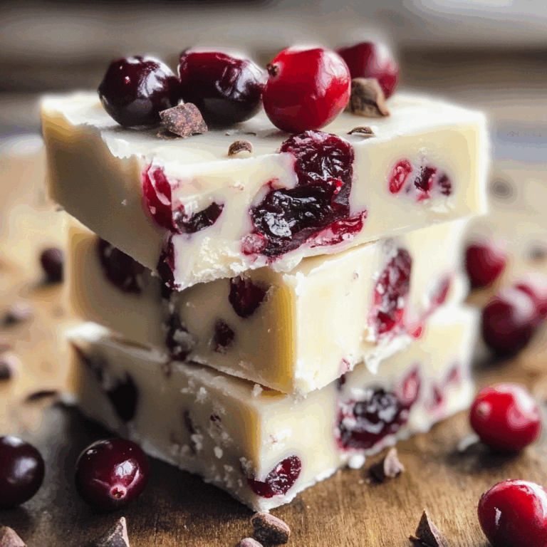 Irresistible White Chocolate Fudge with Cranberries and Cherries