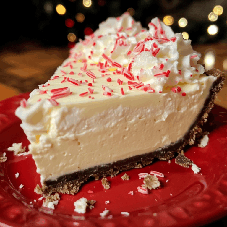 White Chocolate Peppermint Cheesecake Mousse Pie