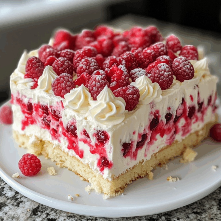 White Chocolate Raspberry Poke Cake