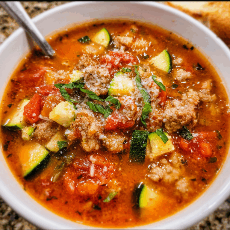 Zucchini Tomato Italian Sausage Soup