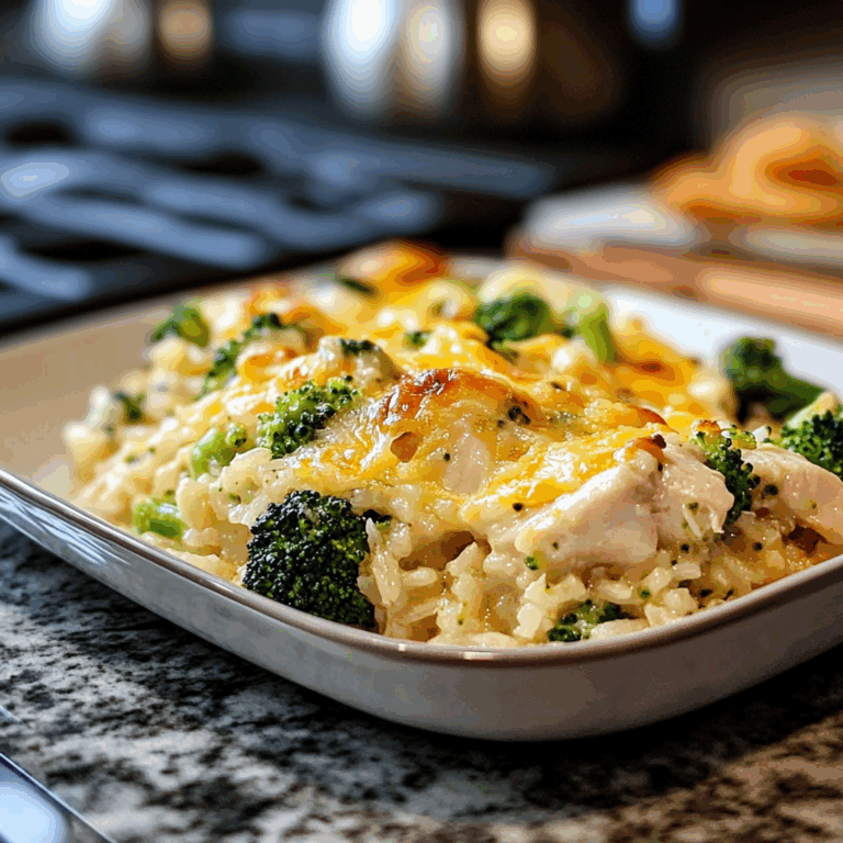 Cheesy Chicken Broccoli Rice Casserole