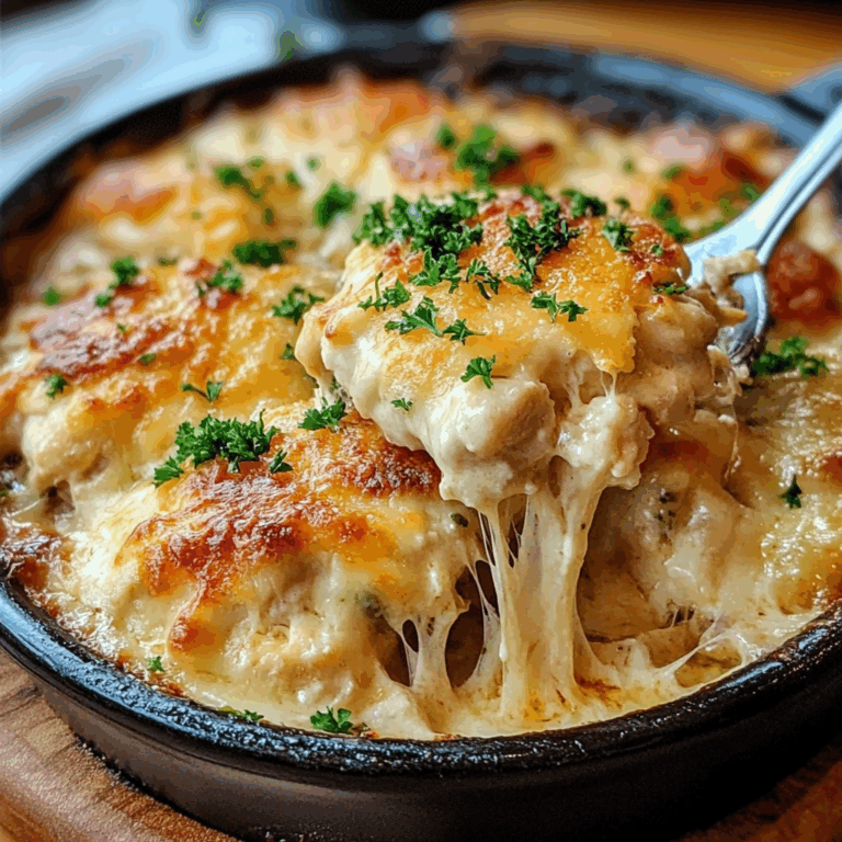 Creamy Chicken Casserole with Cheese and Parsley