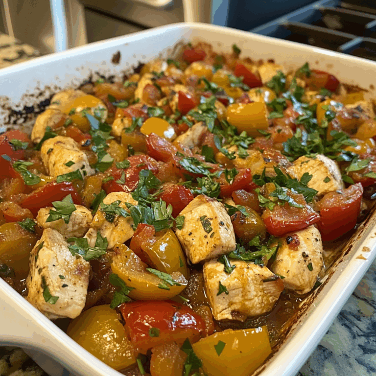Chicken Casserole with Tomatoes, Peppers, and Parsley