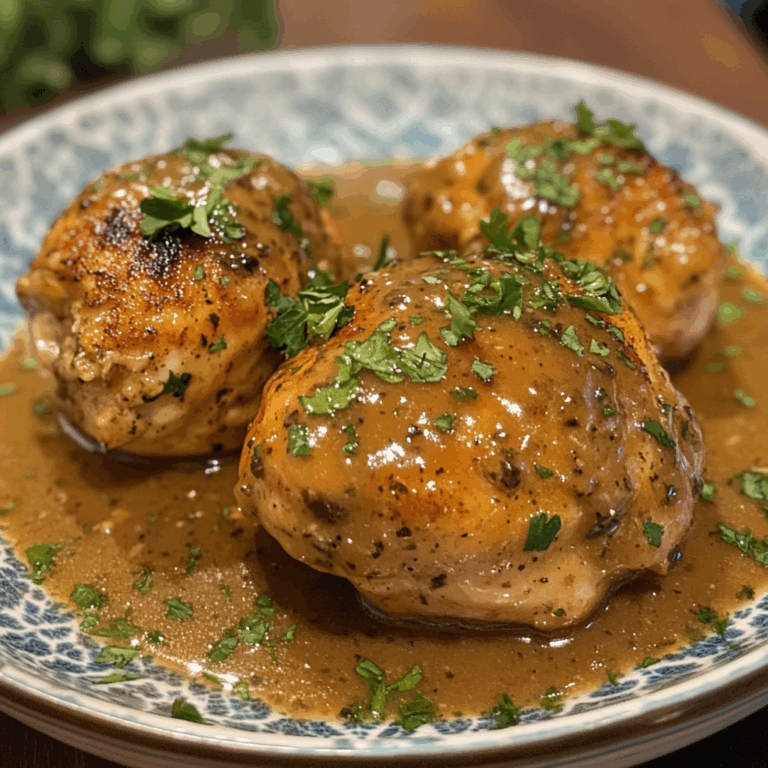 Chicken Covered in Gravy with Parsley