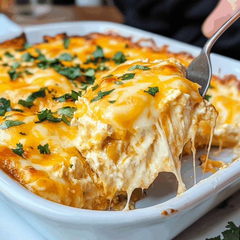 Chicken Enchilada Casserole with Cheese and Sour Cream