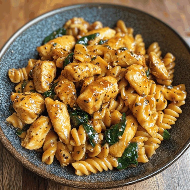 Chicken Pasta with Spinach and Sauce