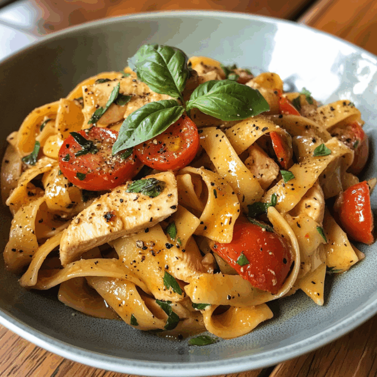 Chicken Pasta with Tomatoes and Basil