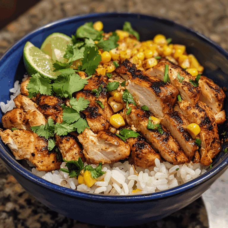 Chicken Rice Bowl with Corn and Cilantro