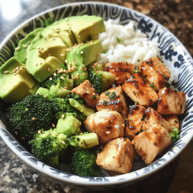 Chicken Rice Bowls with Avocado and Broccoli