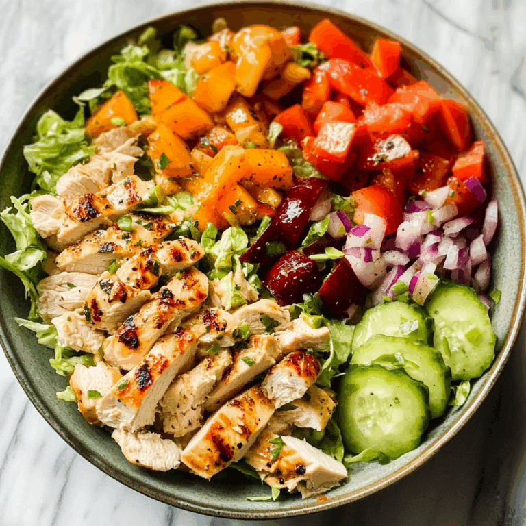 Chicken Salad with Dressing and Vegetables