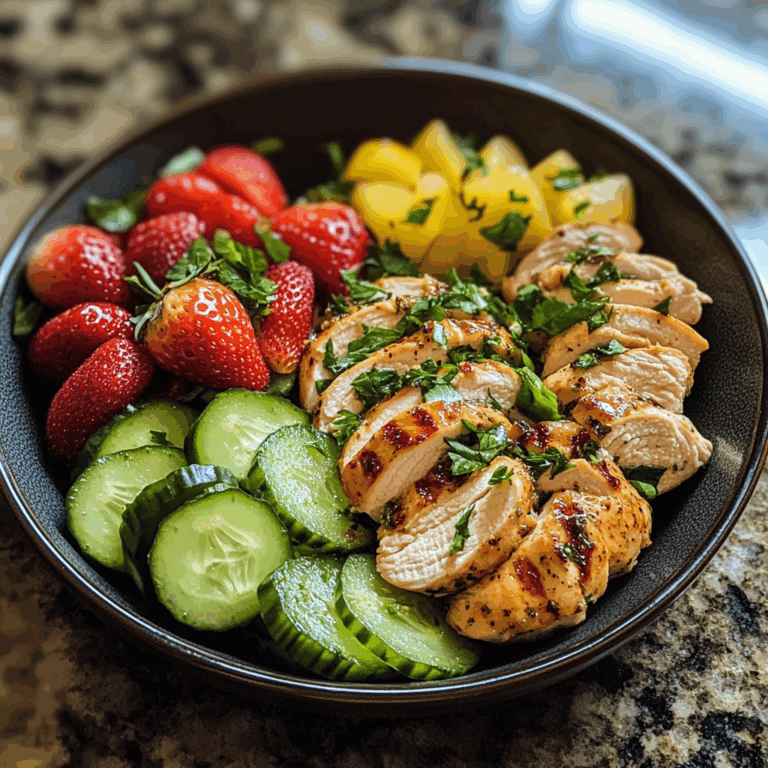 Chicken Salad with Strawberries and Cucumber