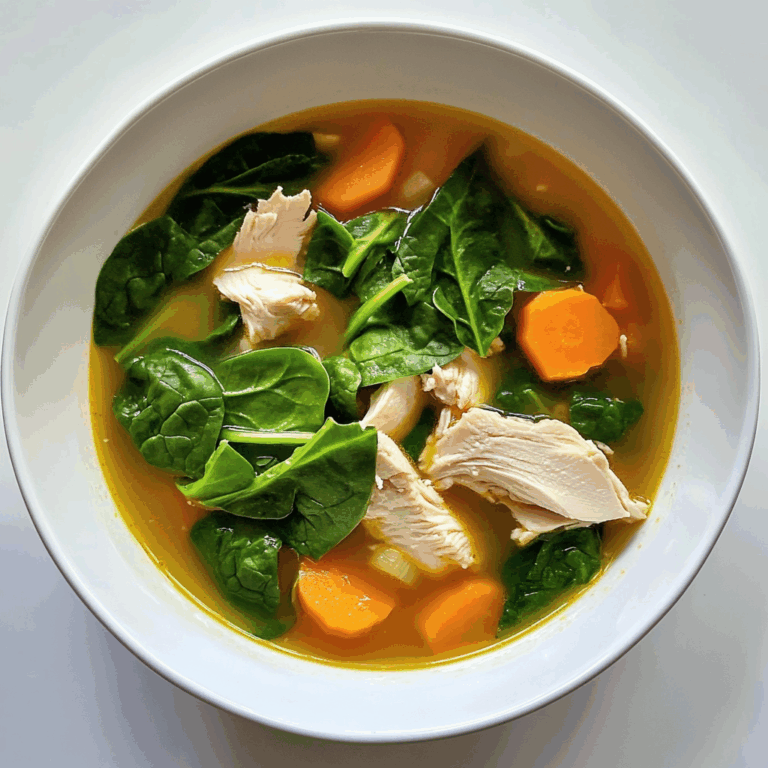 Chicken Soup with Spinach and Carrots