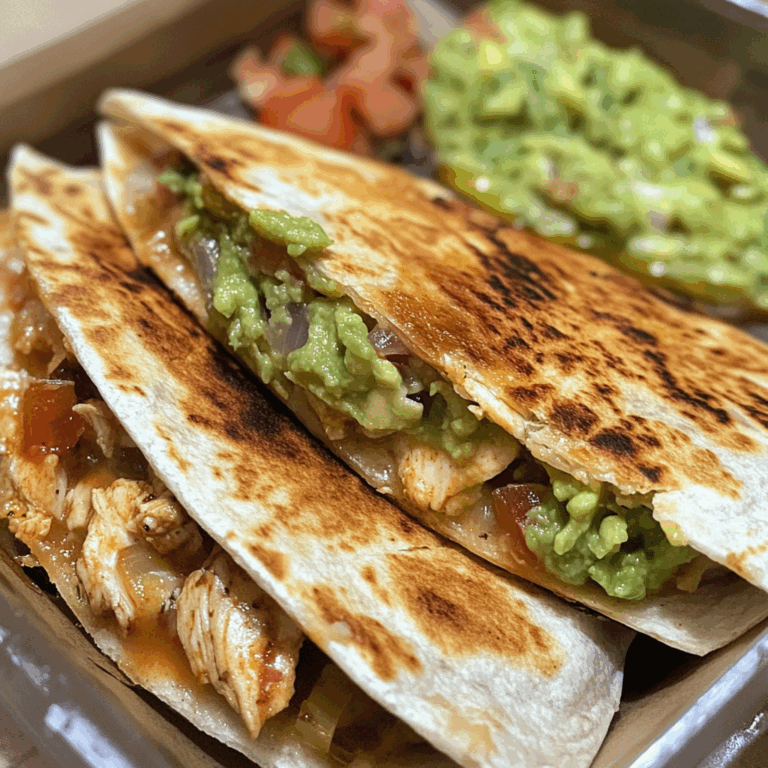 Chicken and Guacamole with Quesadillas