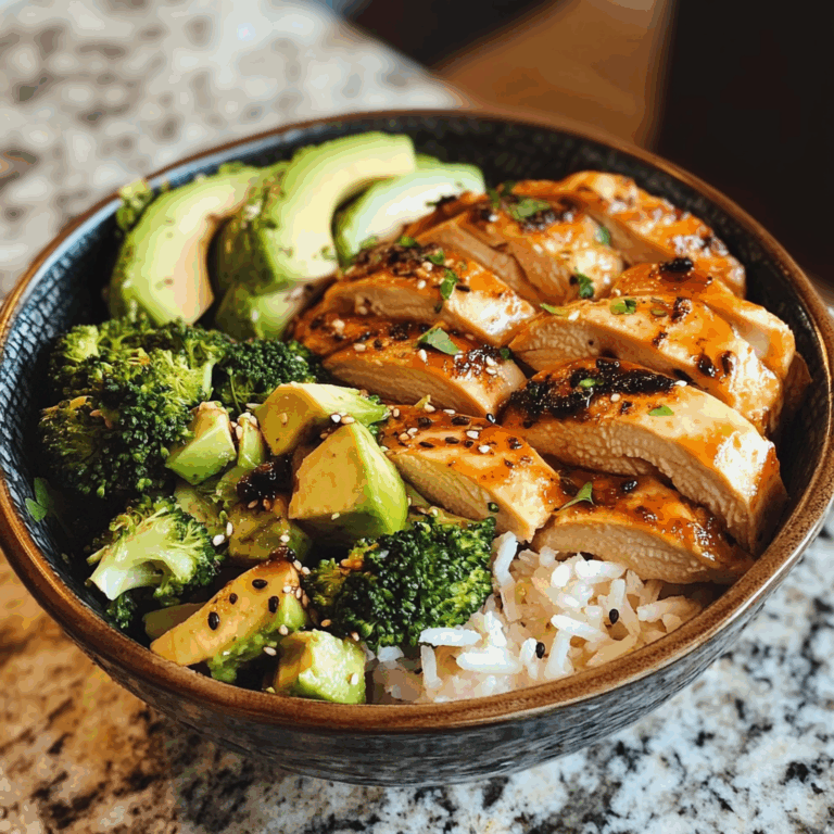 Chicken and Rice with Broccoli and Avocado