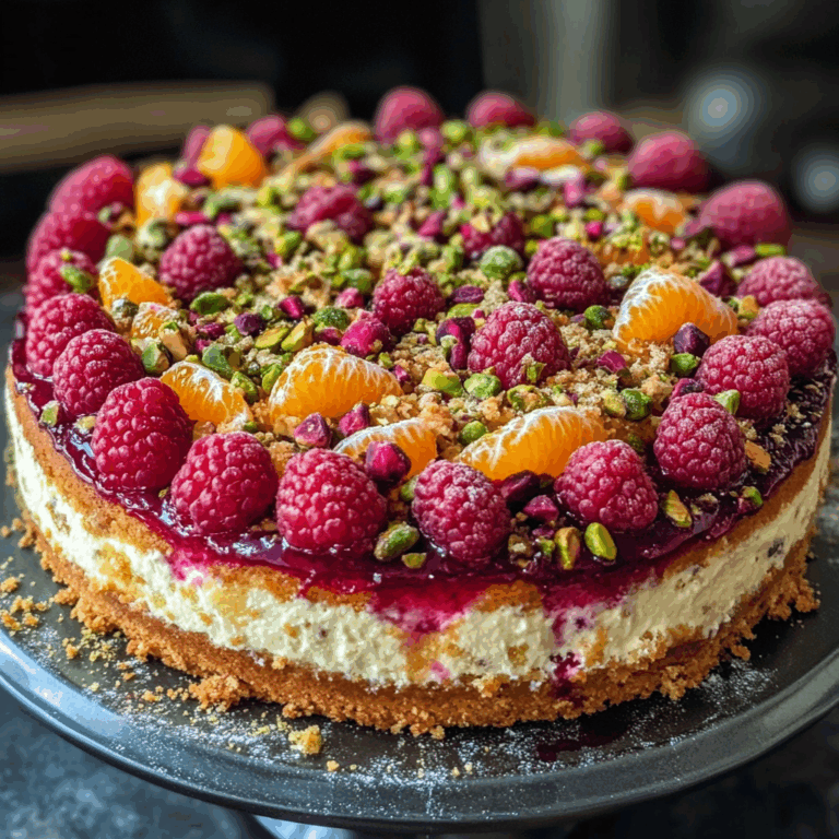 Raspberry Orange and Pistachio Ricotta Cake