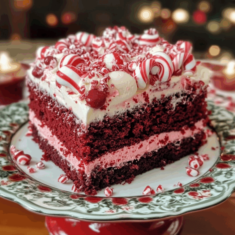 Red Velvet Peppermint Poke Cake