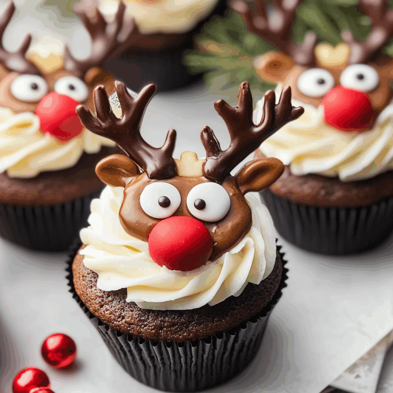 Delightful Reindeer Cupcakes for the Holidays