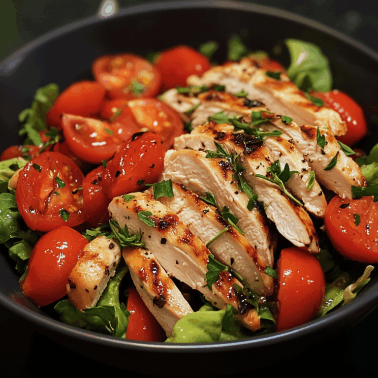 Savory Chicken Salads with Juicy Tomatoes