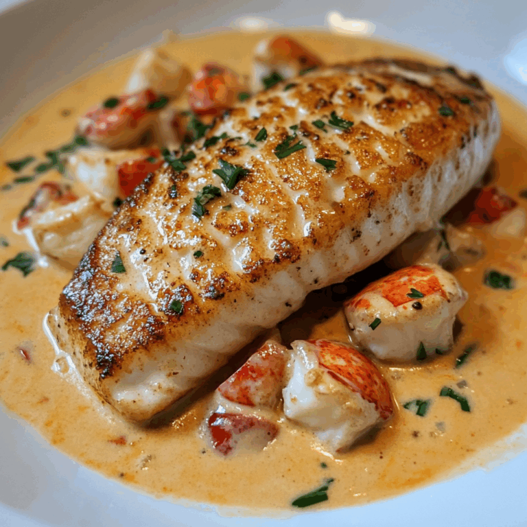 Seared Snapper with Lobster Cream Sauce
