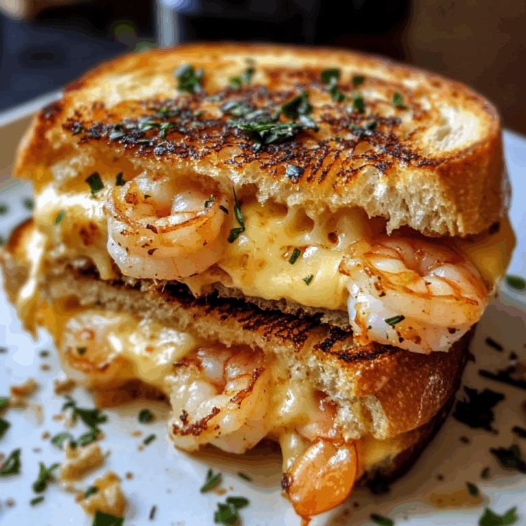 Shrimp Grilled Cheese with Garlic Bread