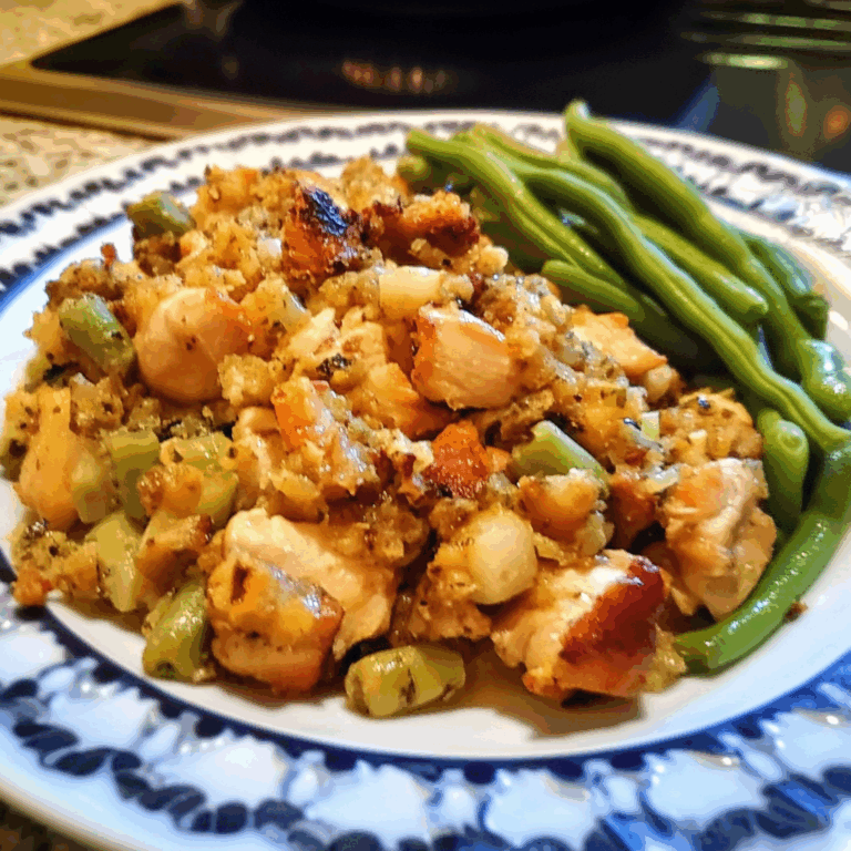 Succulent Chicken and Stuffing with Crisp Green Beans