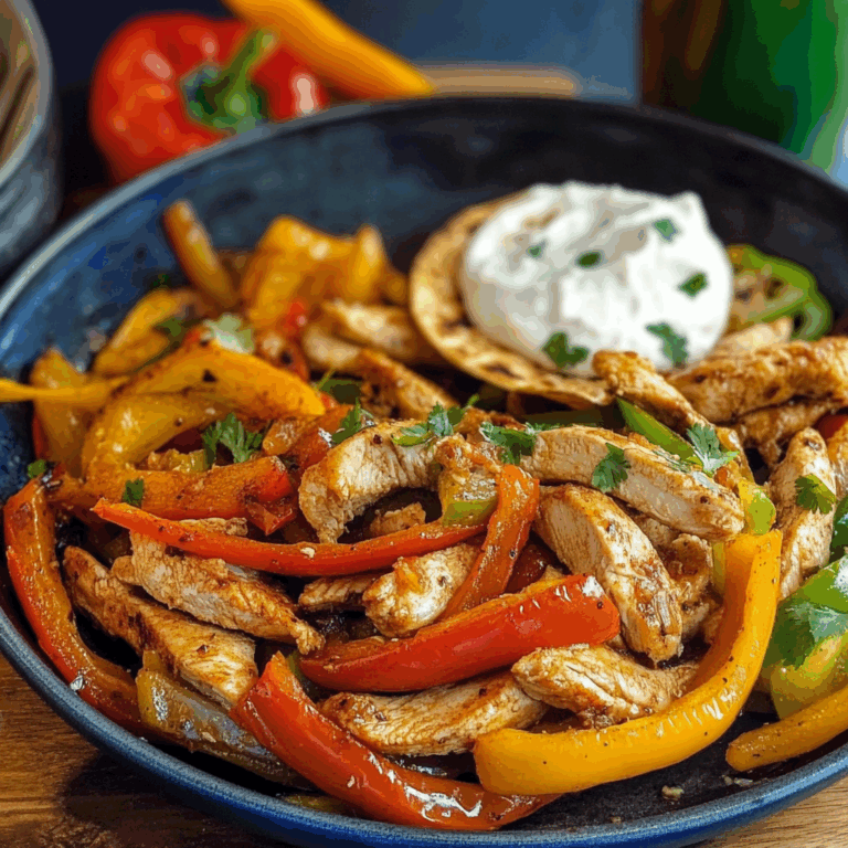 Sizzling Chicken Fajitas with Peppers and Onions