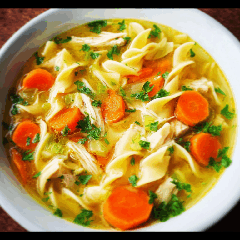 Comforting Chicken Noodle Soup with Carrots