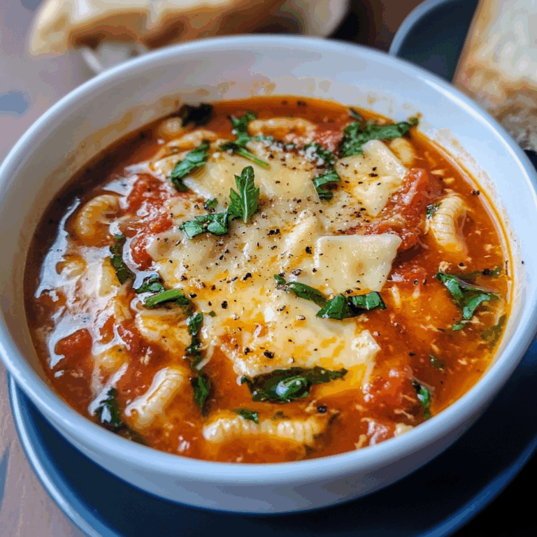 Chicken Parmesan Soup with Cheese and Herbs