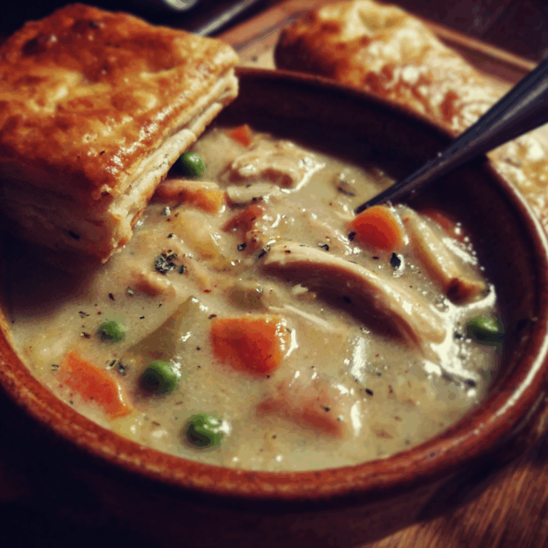 Chicken Pot Pie Soup with Carrots and Peas
