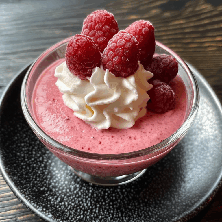 Raspberry Mousse with Whipped Cream