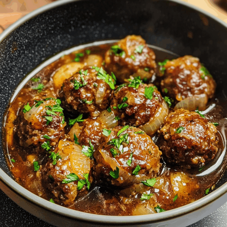Slow Cooker French Onion Meatballs