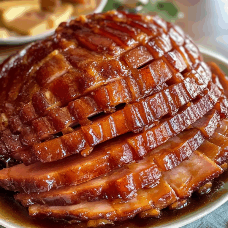 Slow Cooker Ham with Brown Sugar Honey Glaze