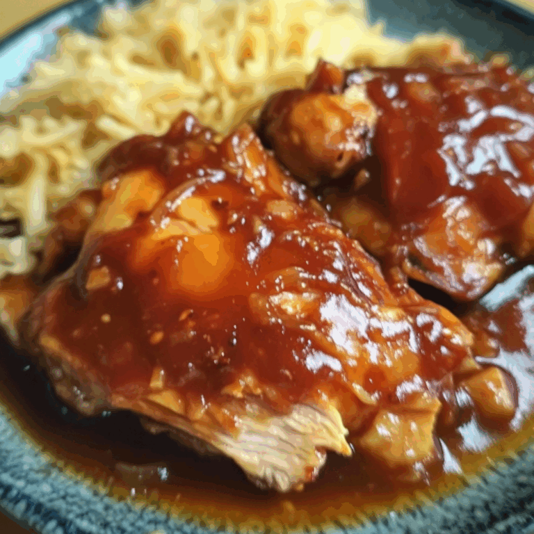 Slow Cooker Peach BBQ Sauce Chicken