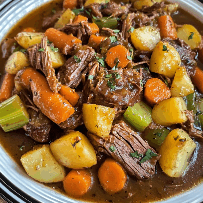 Slow Cooker Pot Roast with Carrots, Potatoes, and Celery
