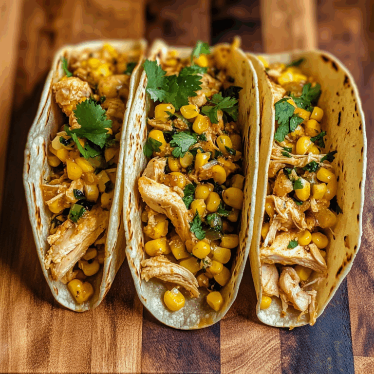 Chicken Tacos with Corn and Cilantro