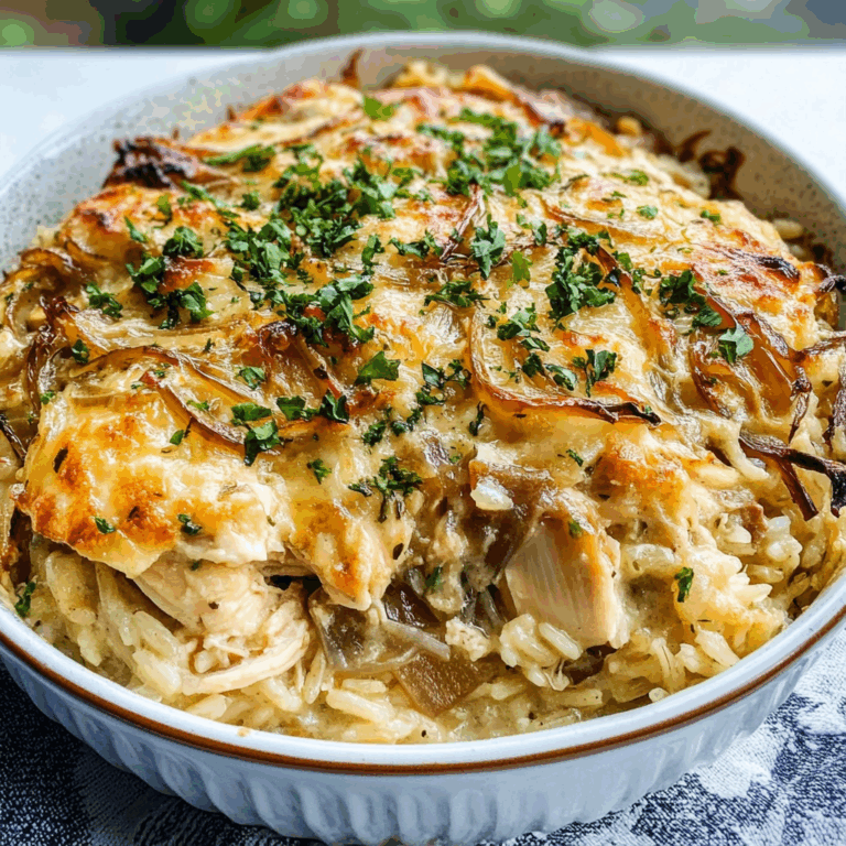 Irresistible French Onion Chicken Rice Casserole