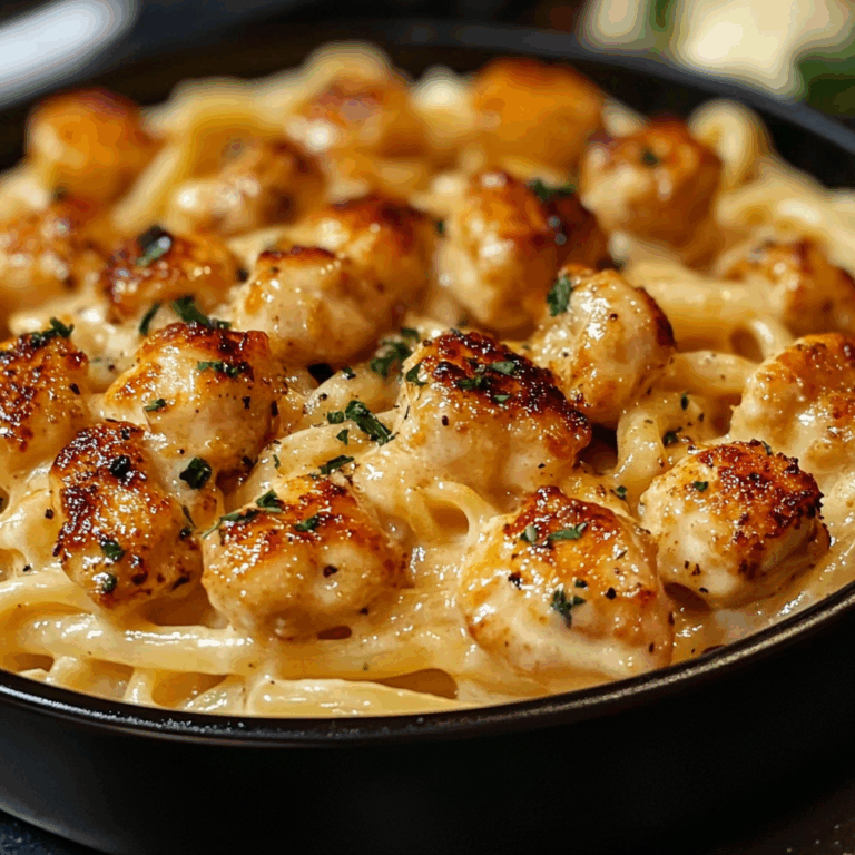Garlic Butter Chicken Bites Pasta