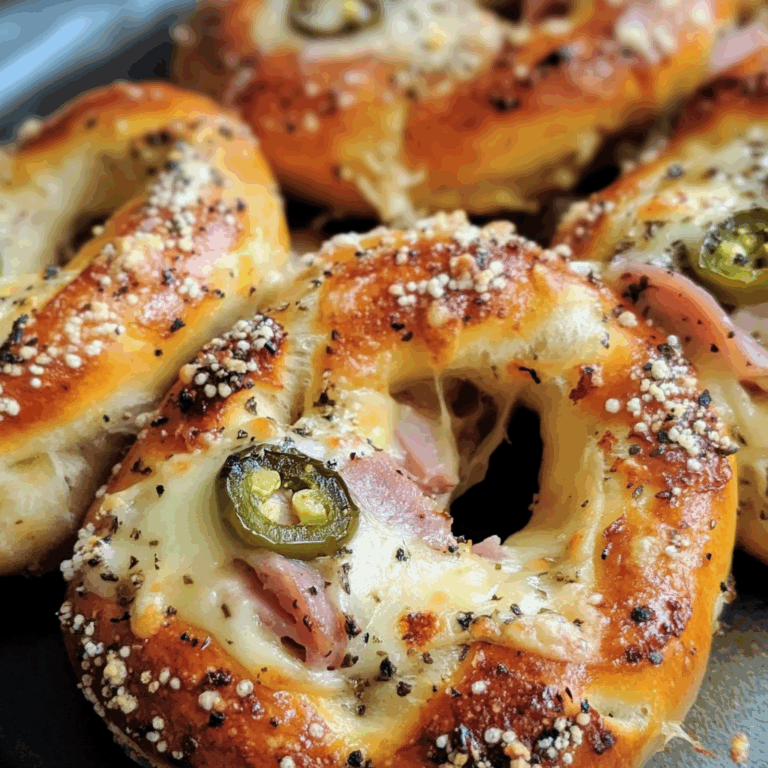 Ham, Swiss, and Jalapeño Stuffed Pretzels