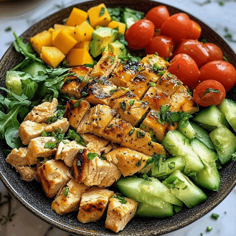 Hawaiian Chicken Salad with Avocado, Tomatoes, and Cucumber