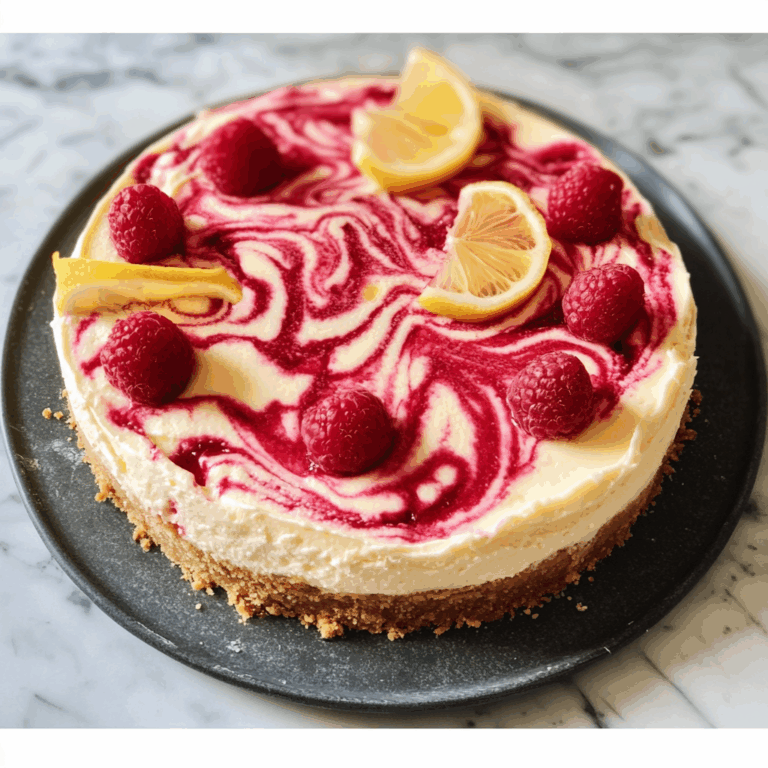 No-Bake Raspberry Lemon Swirl Cheesecake