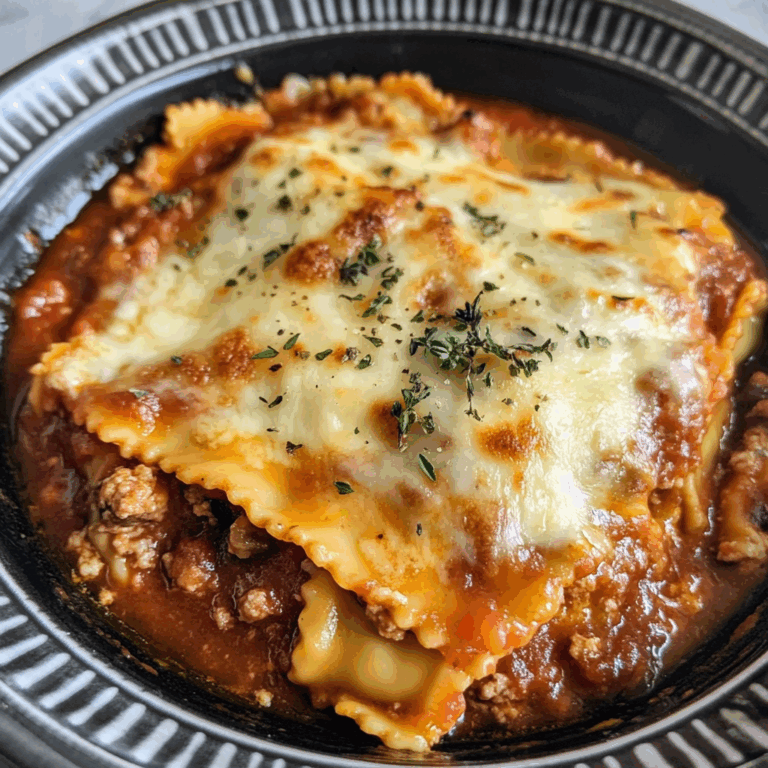 Easy Crockpot Ravioli Lasagna