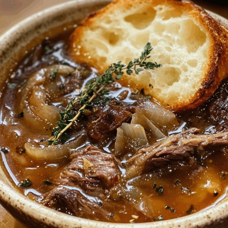 Savory French Onion Beef Short Rib Soup
