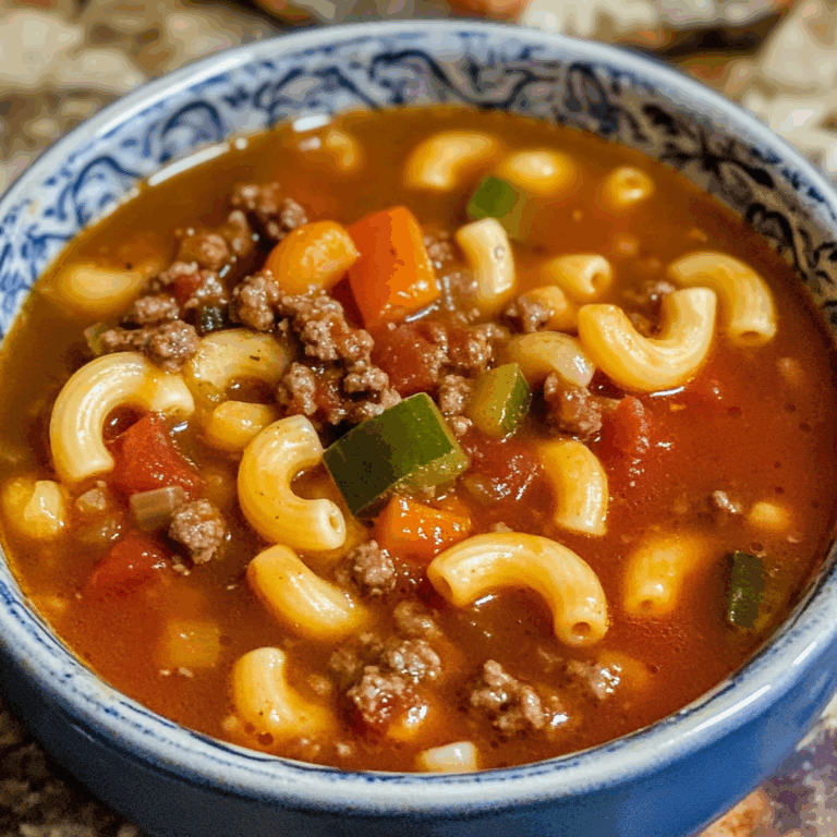Comforting Hamburger Soup with Macaroni