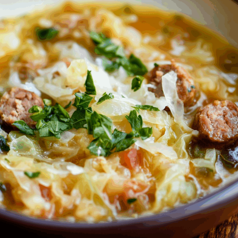 Savory Italian Sausage and Cabbage Soup