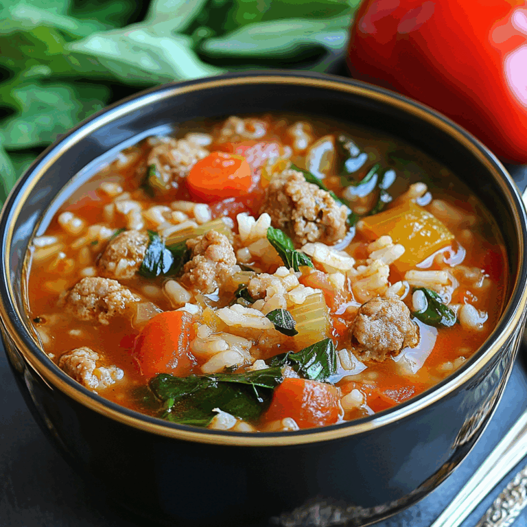 Hearty Italian Sausage, Vegetable, and Rice Soup