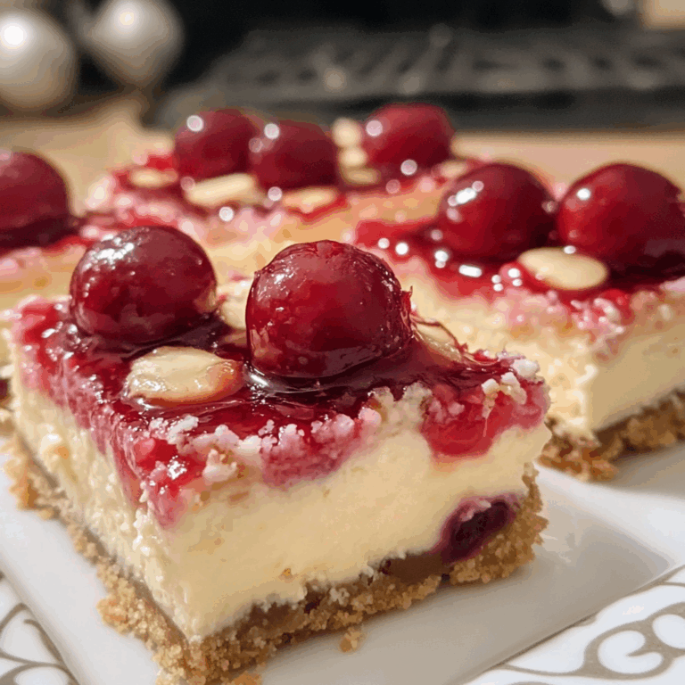 Christmas Cherry Cheesecake Bars