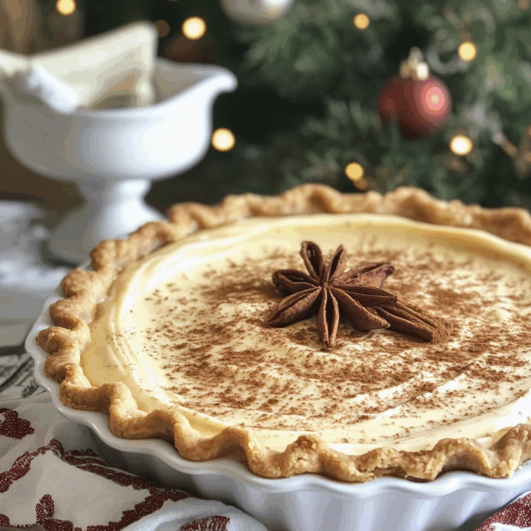 Christmas Eve Cinnamon Vanilla Creamy Custard Pie